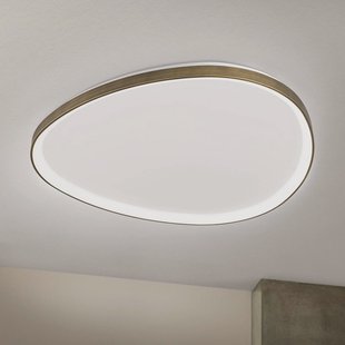 ORION Charlie LED plafondlamp, Ø 80 cm, opaalwit, antiek messingkleur