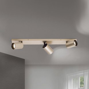 ORION Spot Sean, 3-lamps, goudkleurig, metaal, draaibaar gemonteerd