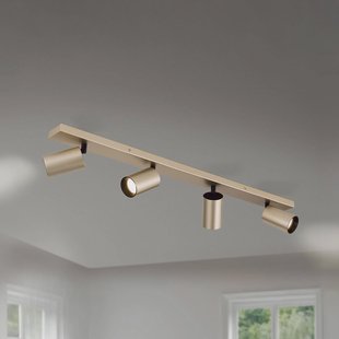 ORION Spot Sean, 4-lamps, goudkleurig, metaal, draaibaar gemonteerd