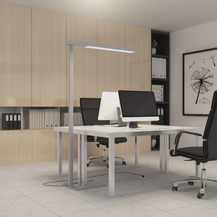 Arcchio LED kantoor vloerlamp Susi, set van 2, zilver, sensor