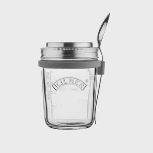 Kilner Ontbijtset glazen kom + lepel 0,35 L
