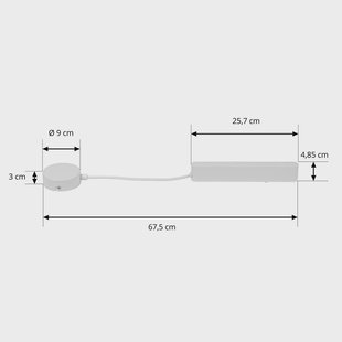 Lindby LED driver Lumaro, wit, lengte 67,5 cm, 100W