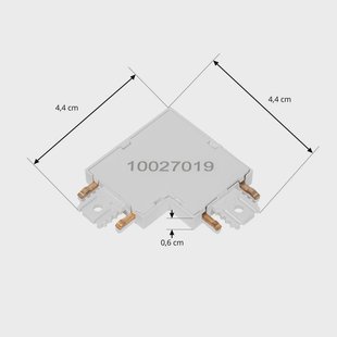 Lindby L-connector Lumaro, 90°, wit, hoekig, set van 2