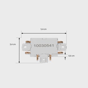 Lindby T-stekker Lumaro, wit, 5,4 cm, kunststof
