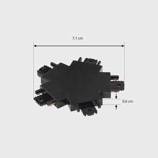 Lindby stekker Lumaro, 5-voudig, zwart, kunststof