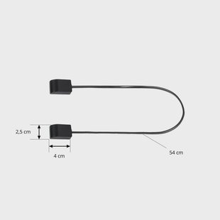 Lindby stekker Lumaro, kabellengte 54 cm, zwart, PVC