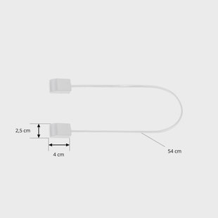Lindby connector Lumaro, kabellengte 54 cm, wit, PVC