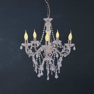 Näve Cecilia kroonluchter, chroom, ijzer/acryl, Ø 52 cm, 5-lamps.