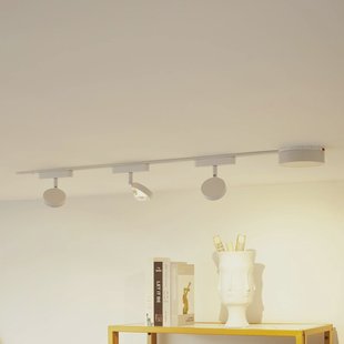 Lindby Railsystem 48V Lumaro, spots, 3-lamps, wit, Ø 7,3cm