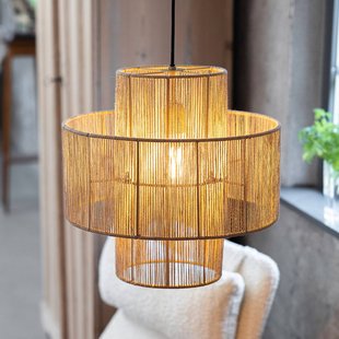 Markslöjd Soga hanglamp, stekker, naturel, jute, Ø 40 cm