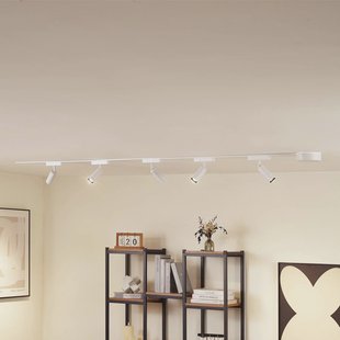 Lindby Railsystem 48V Lumaro, spots, 5-lamps, wit, Ø 4cm, CCT