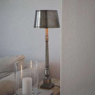 Markslöjd Metallo tafellamp, antiek zilverkleurig, metaal, hoogte 66 cm