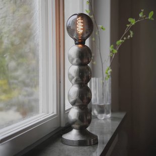 Markslöjd Gong tafellamp, zilverkleurig, metaal, hoogte 33 cm