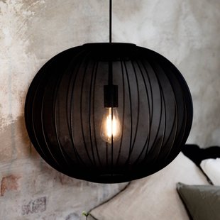 Markslöjd Hanglamp Florence, zwart, Ø 50 cm, nylon