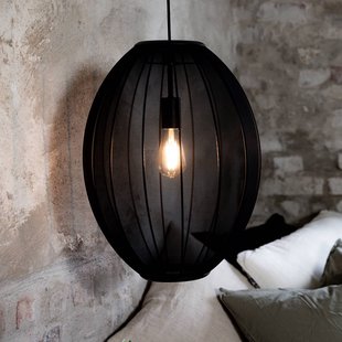 Markslöjd Hanglamp Florence, zwart, Ø 40 cm, nylon