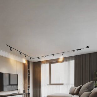 Lindby Railsystem 48V Lumaro, spots, 9-lamps, zwart, 25,7 cm, dimbaar