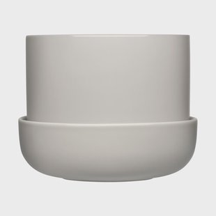 Iittala Nappula pot met schotel Ø17 cm h13 cm Lichtgrijs
