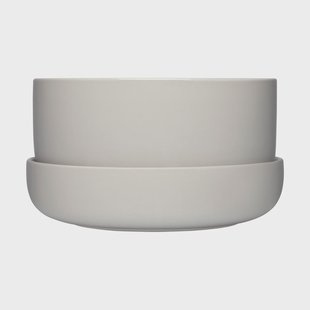 Iittala Nappula pot met schotel Ø24 cm h13 cm Lichtgrijs