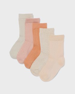 HEMA Sokken met katoen zigzag - 5 paar beige (beige)