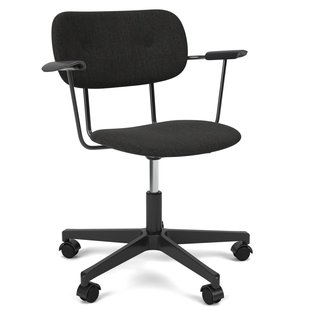 Audo Copenhagen Co Task Bureaustoel Re-wool 0198 Zwart Eiken/zwart