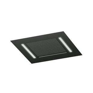 Hotbath Mate Hoofddouche - vierkant - 50x50cm - waterval - LED verlichting - Mat Zwart PVD AC146MBP