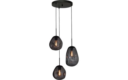 Goossens Hanglamp Lava, Hanglamp met 3 lichtpunten (base ø 35 cm)