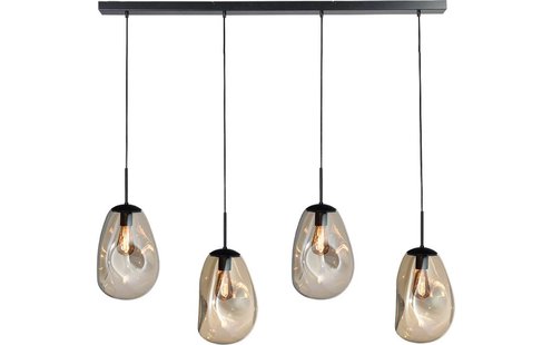 Goossens Hanglamp Lava, Hanglamp met 4 lichtpunten (base recht)