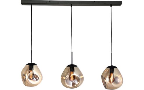 Goossens Hanglamp Lava, Hanglamp met 3 lichtpunten (base recht)