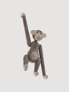 Design decoratief object Monkey van eikenhout, H 19 cm
