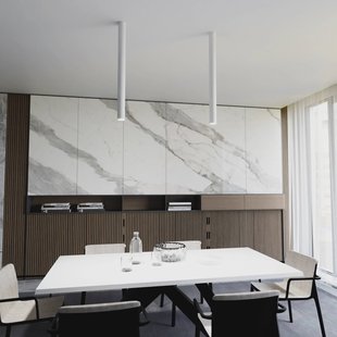 EMIBIG LIGHTING Plafondspot Tecno 1XXL, staal, GU10, hoogte 80 cm, wit