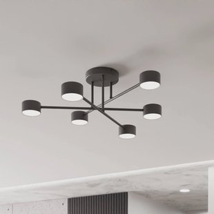 EMIBIG LIGHTING Plafondlamp Modus 6, staal, 6-lamps, GX53, zwart