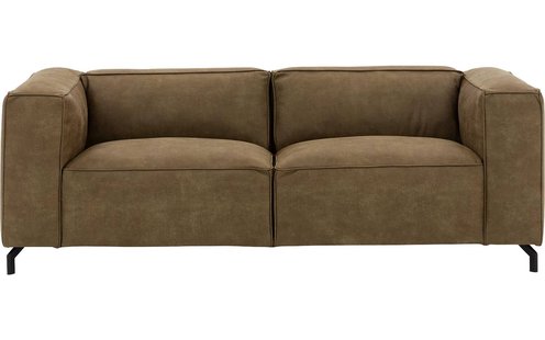 Goossens Bank Calvin groen, micro leer, 3-zits, modern design