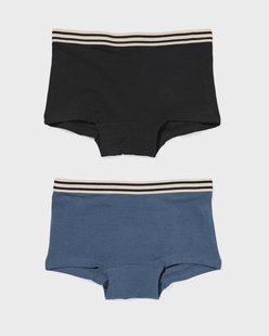 HEMA Kinderboxers stretch katoen - 2 stuks zwart (zwart)