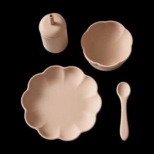 Jack o Juno Little Poppy kinderservies 4-delig Oatmeal