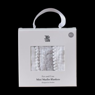 Jack o Juno Pom Pom hydrofiele doek 40x40 cm 3-pack Pearl & Giraffe gray