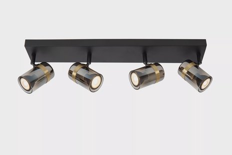 Lucide Upton - opbouwspot 4L - 56 x 9,5 x 12,5 cm - gerookt