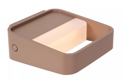 Lucide Silvi - oplaadbare wandlamp - 13 x 13,5 x 5 cm - 3,7W dimbare LED incl. - roest bruin