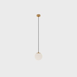 Lucande hanglamp Bidolo, messingkleurig, glas, 15 cm, IP44