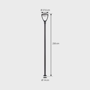 Lucande LED buitenlamp Filor, zwart, aluminium, 250 cm