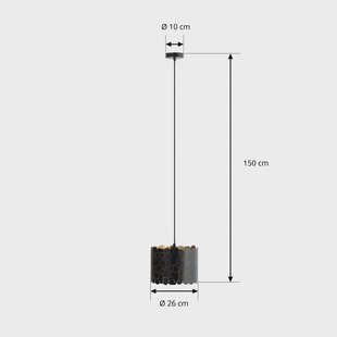 Lindby hanglamp Aralena, zwart/goud, metaal, Ø 26 cm