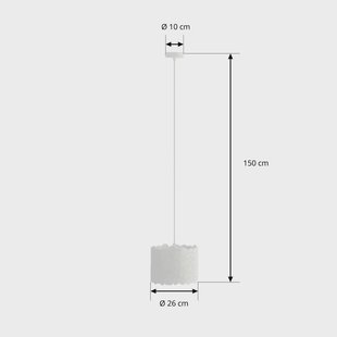 Lindby hanglamp Aralena, wit, metaal, Ø 26 cm