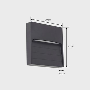 Lindby LED buitenwandlamp Elissa, zwart, kunststof, CCT