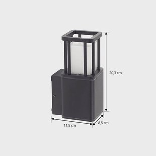 Lucande LED buitenwandlamp Dakil, zwart, aluminium