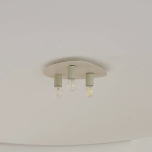 Lindby plafondlamp Tommen, crème/groen, ijzer, 35 x 37,2 cm