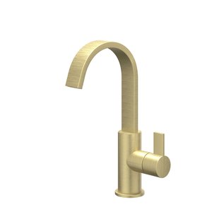 Wastafelkraan IVY Pact Coldstart Draaibare Cascade Geborsteld Mat Goud PVD