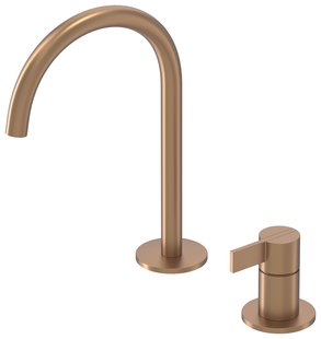 Wastafelkraan IVY Pact Coldstart 2-gats Geborsteld Mat Koper PVD