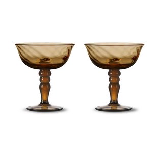 Byon Opacity Italiaanse champagnecoupe 15 cl 2-pack Bruin