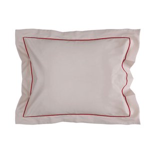 Sagaform Carl kussensloop 50x60 cm Beige-bordeauxrood
