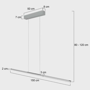 Steinhauer LED hanglamp Bande, 150 cm, up/down, staal, CCT, dimmer