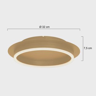 Steinhauer Ringlux plafondlamp, goudkleurig, Ø 32 cm, metaal